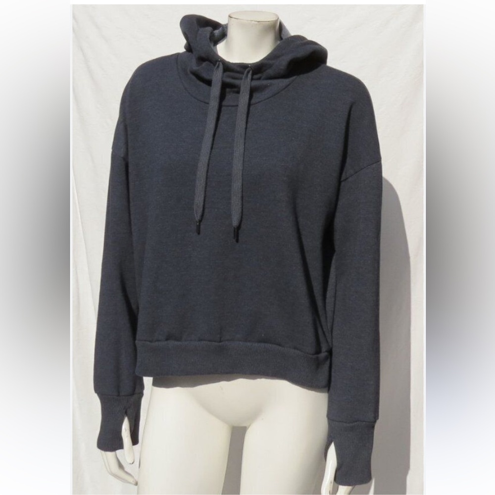 90 Degrees by Reflex grey fleece hoodie with thumb holes XL
